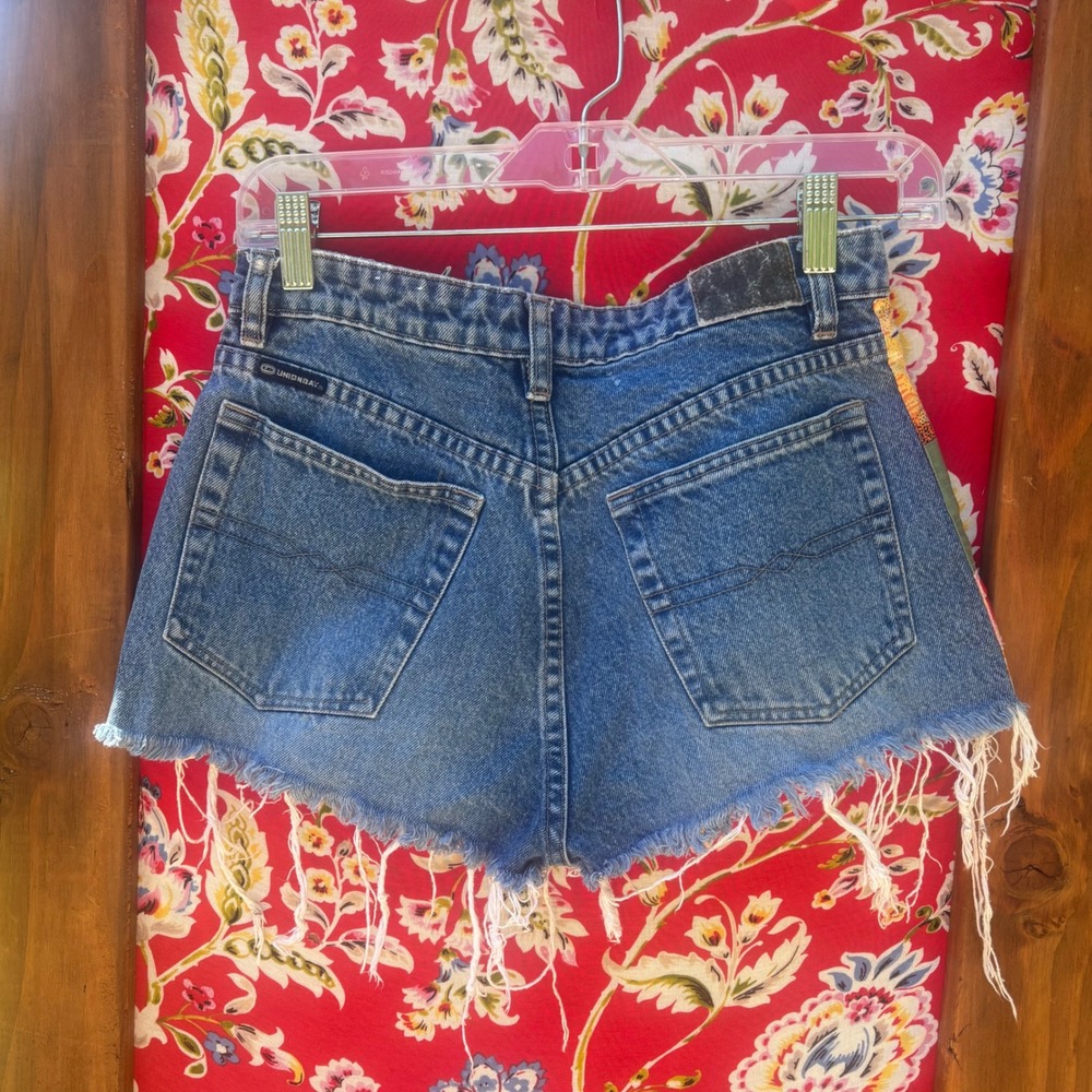Vintage Patchwork Embellished Denim Cutoff Short Shorts - Picture 11 of 11